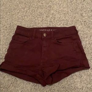 American Eagle super stretch maroon shorts